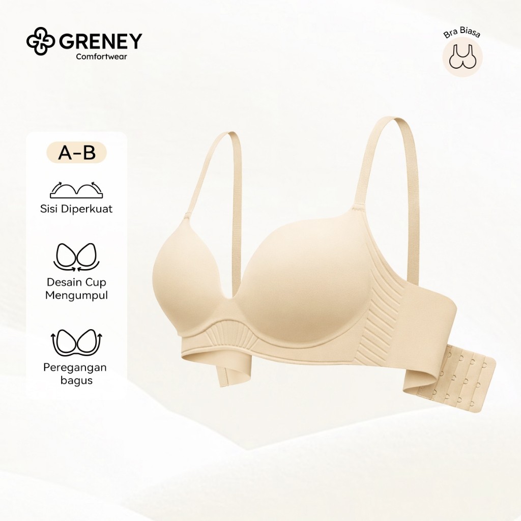 SERESHOP GRENEY-Bra seamless anti kendur menopang PD tanpa kawat tanpa tali mengumpulkan One Piece W