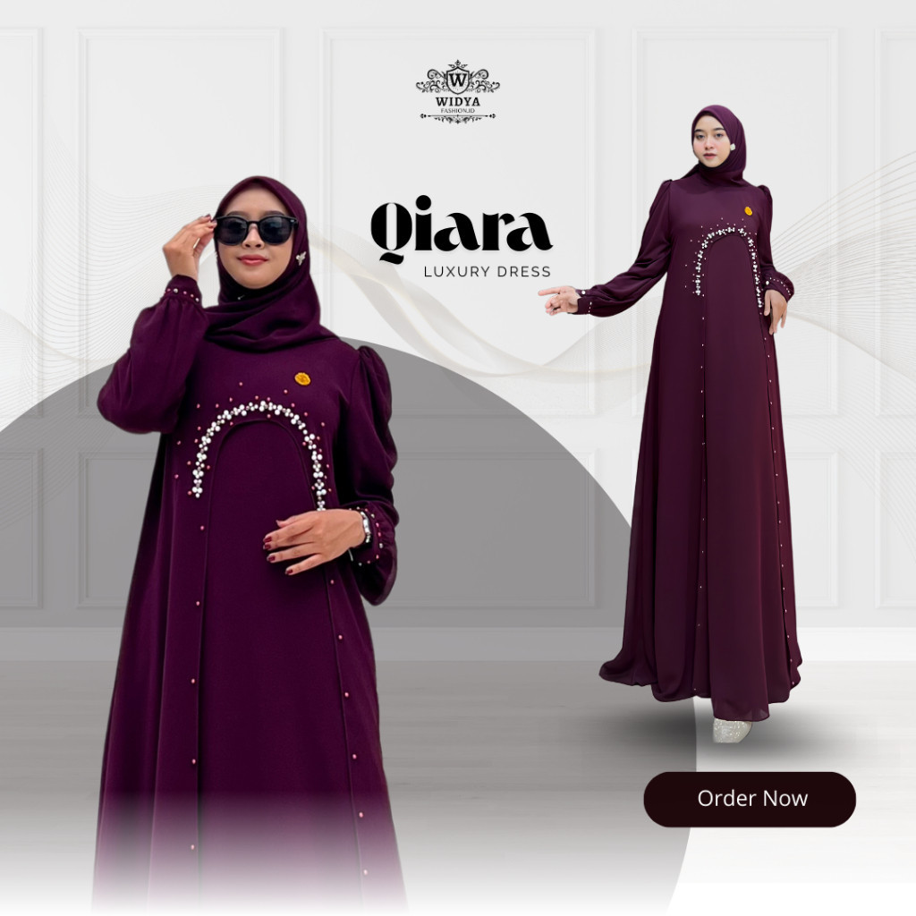 PESTA SALE Gamis Syari - Gamis Abaya - Qiara Luxury Dress Ceruti By Widya Fashion.ID