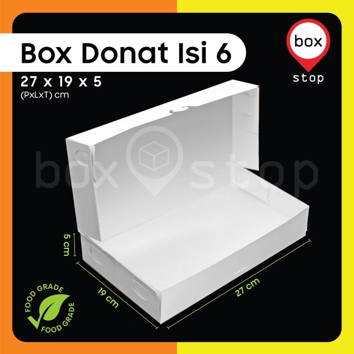 Box Donat - Kotak Donat - Dus Donat Donut - PUTIH- Isi 6 (30 pcs)