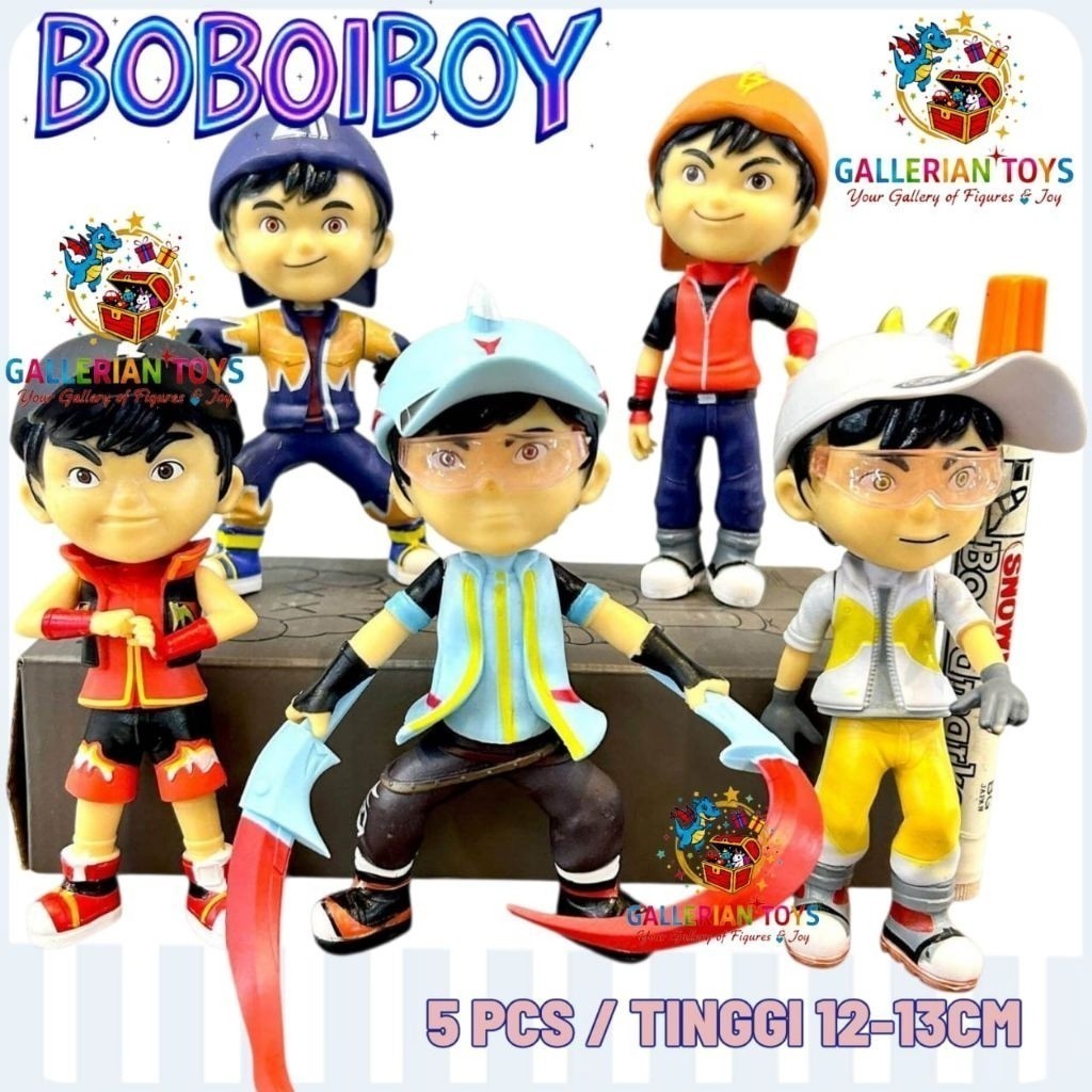 mainan boboiboy tanah solar action figure set isi 5 pcs