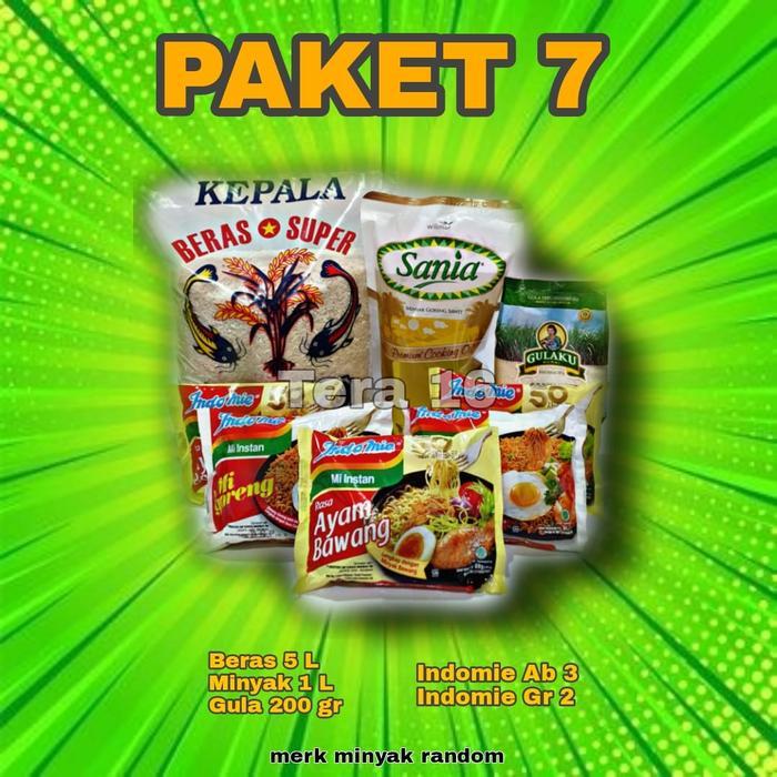 Promo paket sembako murah 7 beras bandung minyak murah paket lebaran - DUS BEKAS