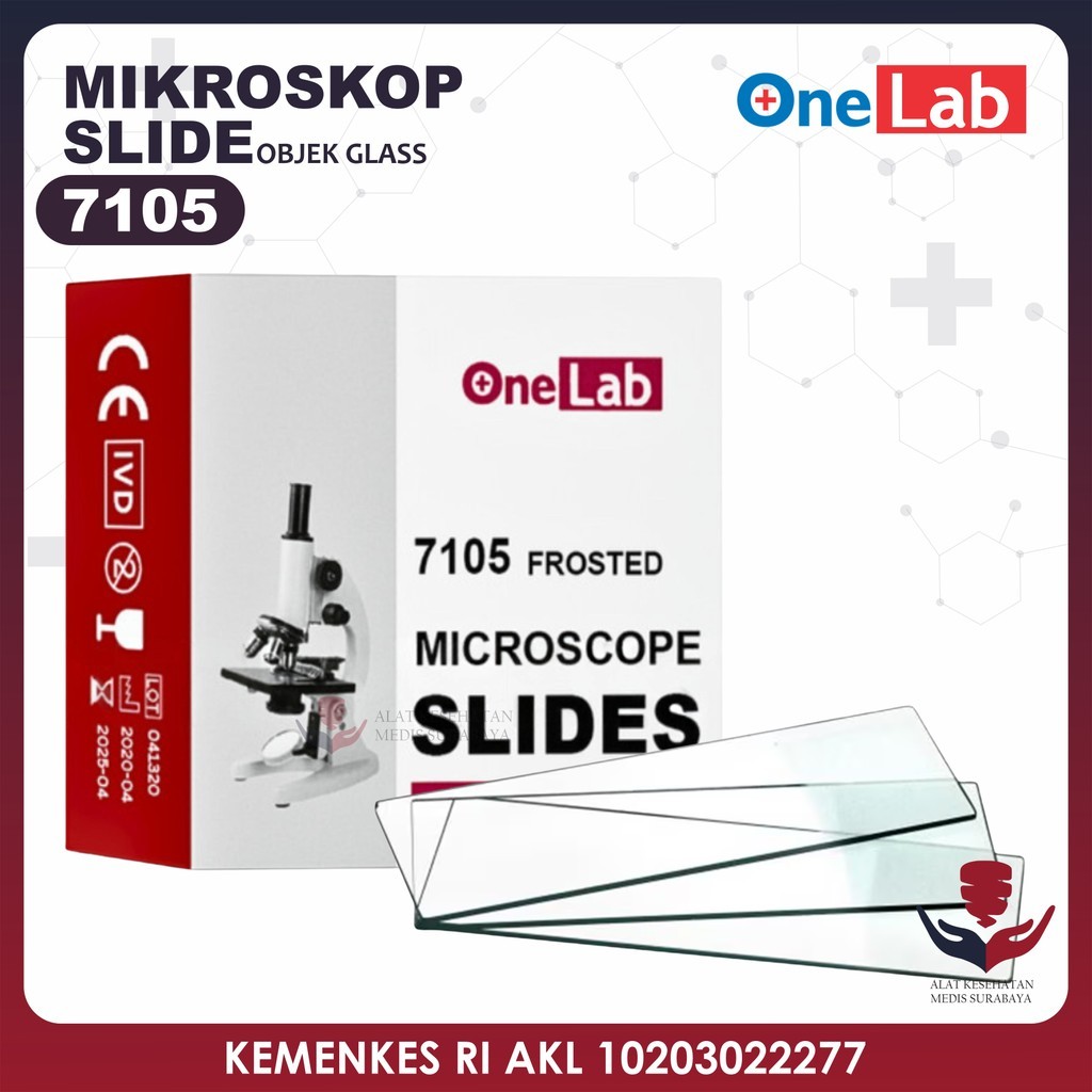 OneLab 7105 Microscope Slides Object Glass Mikroskop Slide Kaca Preparat Benda