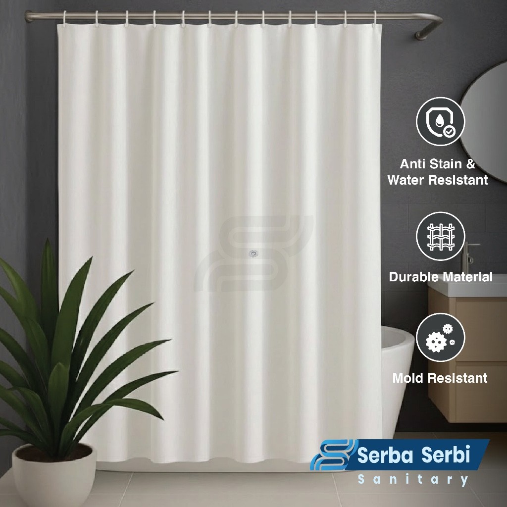 (Resky.storeid) Tirai Kamar Mandi / Tirai Kamar Mandi Anti Air / Gorden Kamar Mandi Anti Air / Showe