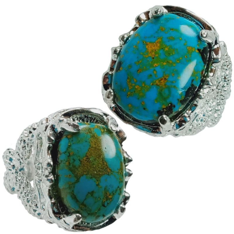 Batu Cincin Pyrus / Turqoise Composite Serat Emas High Quality