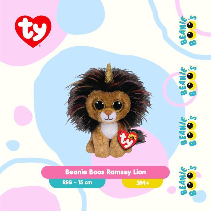 TY Beanie Boos Ramsey Lion (Regular) - Boneka Singa