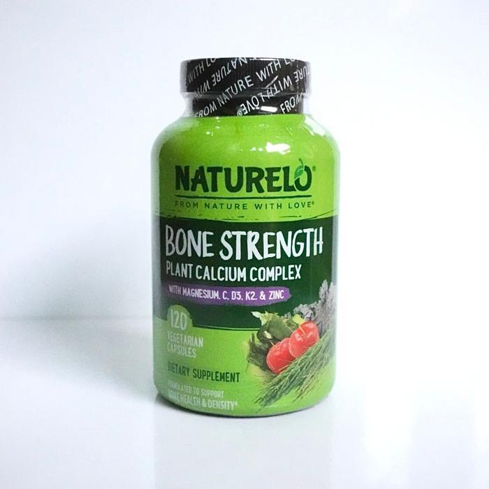 Naturelo Bone Strength with Magnesium, C , D3, K2 & Zinc 120 Veg Capsules 100%  ORI USA