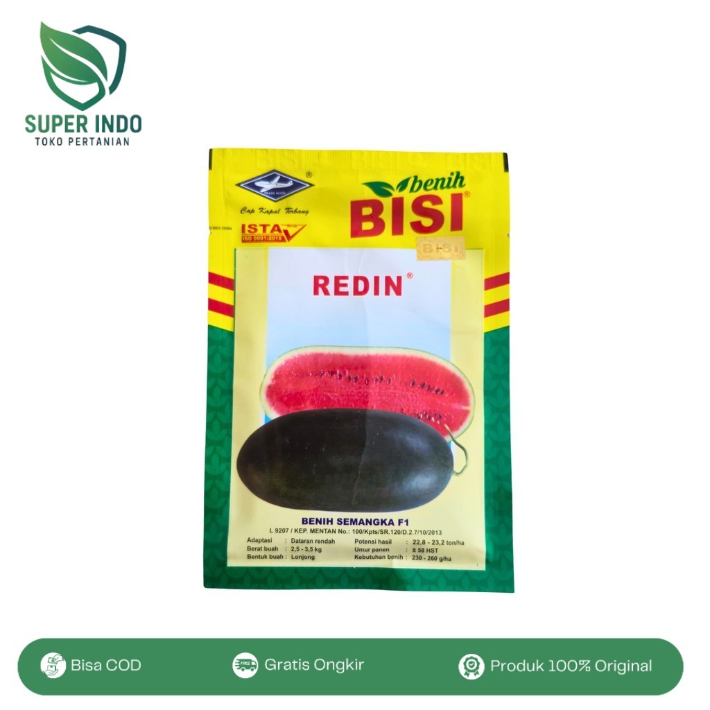 Semangka Redin F1 20gr Original Pabrik Semangka Inul Merah Redin F1