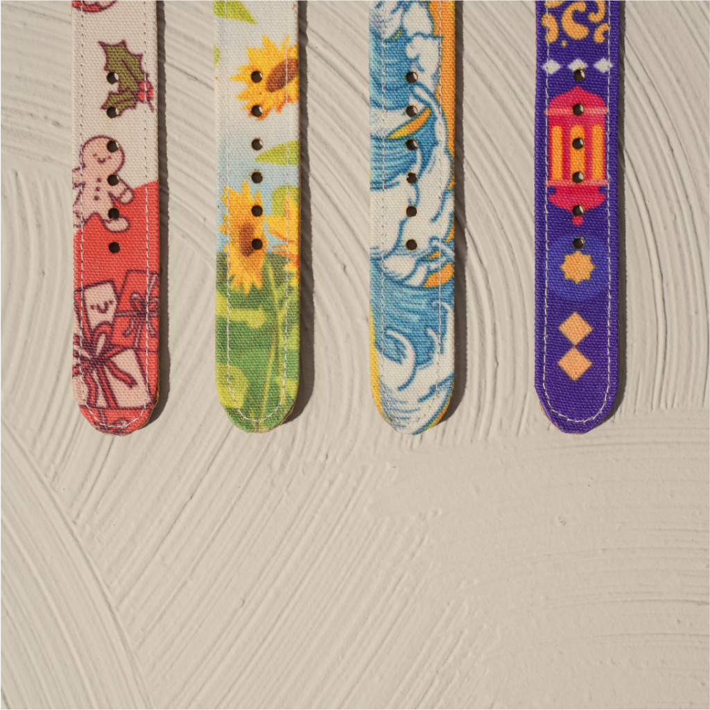 Strap Kanvas Motif Jam Tangan Kayu KAMA Watch