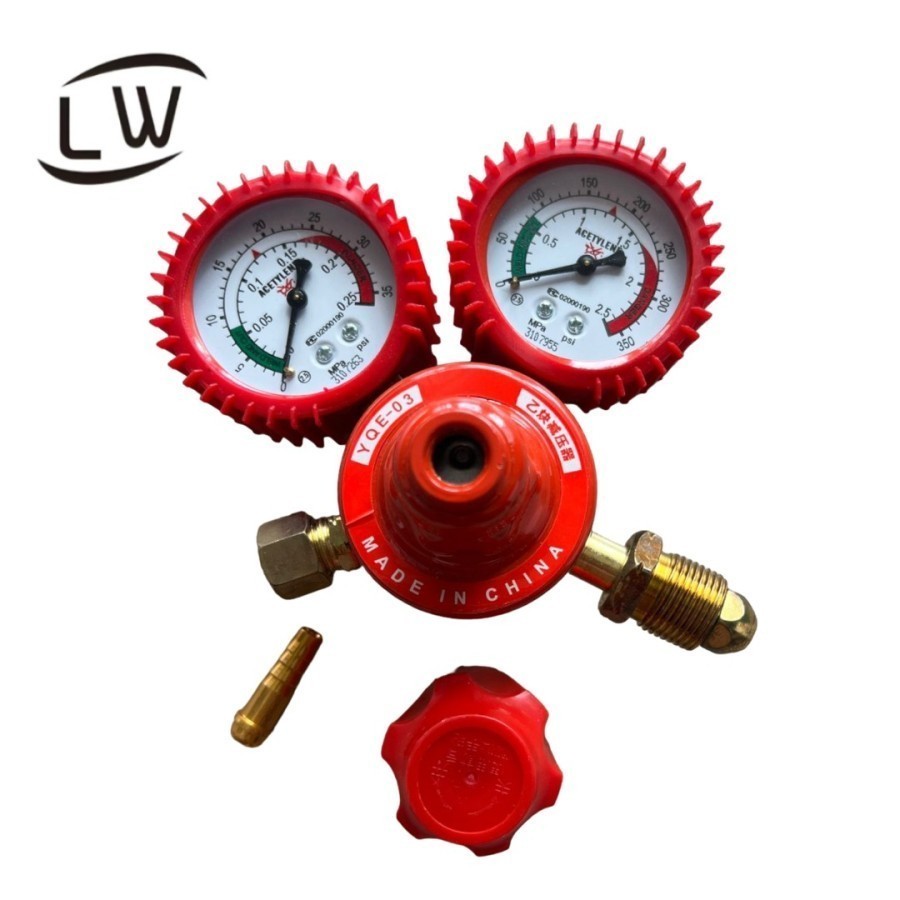 REGULATOR GAS ACETYLENE UNTUK TABUNG LAS WELDING ASETILIN ACE YQE-03