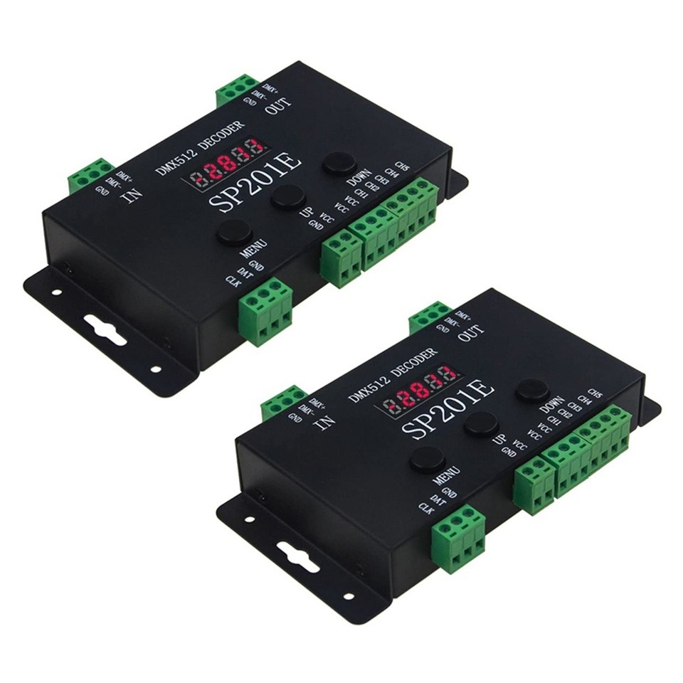 2X SP201E DMX512 WS2812B WS2811 Dekoder kontrolera DMX do SPI, obsługa wielu układów scalonych