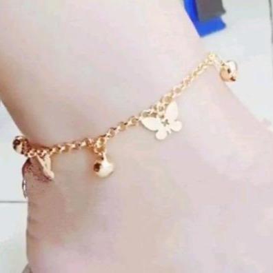 GELANG KAKI PENTOL KUPU TITANIUM GOLD ANTI KARAT ANTI LUNTUR - KRIINCING KUPU