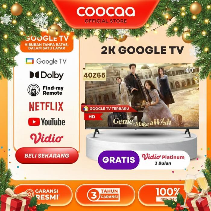PROMO GASPOLL GOOGLE TV COOCAA 40 Z65 - OS Google - Smart TV - 2K LED - Flicker Free/Eye Care/Low Bl