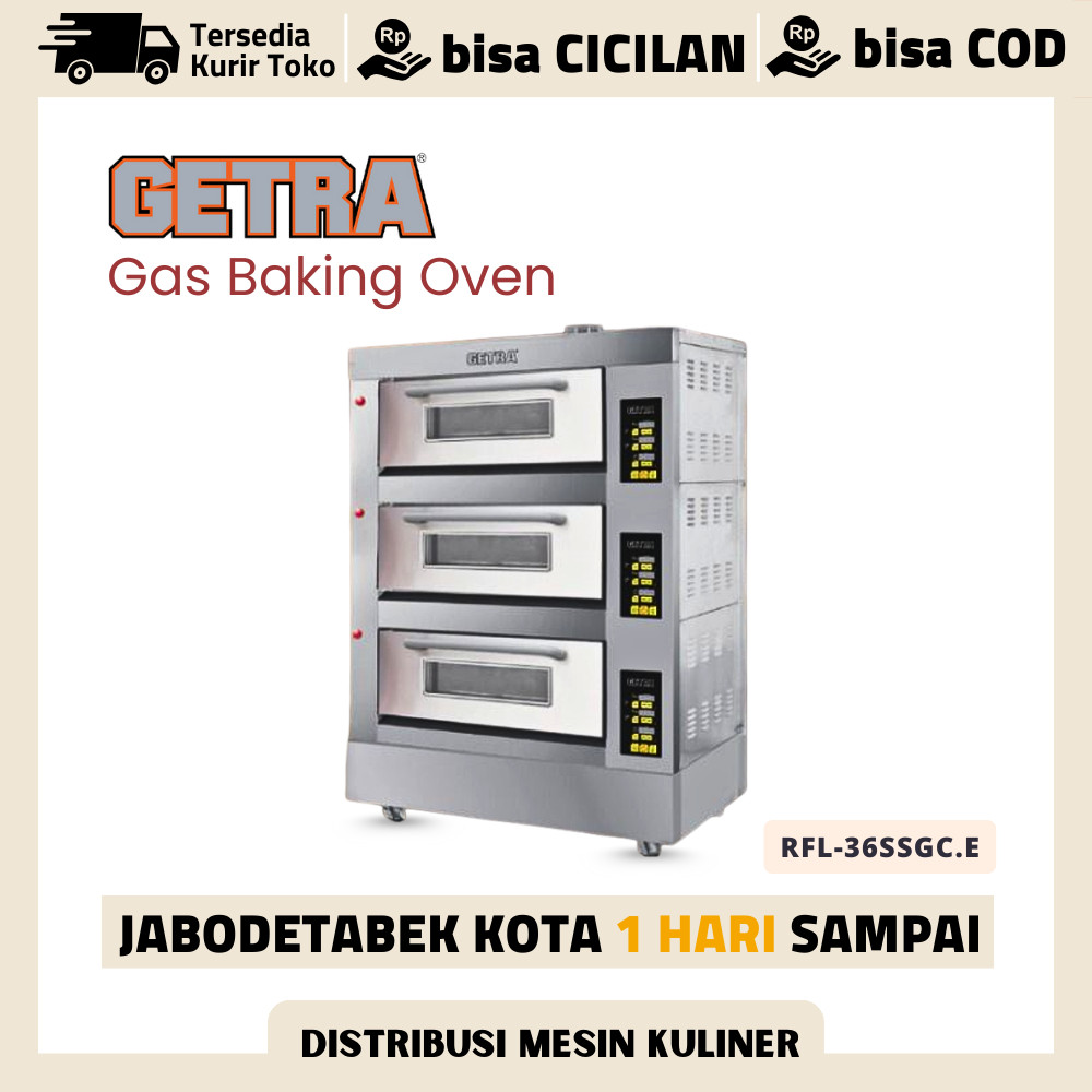 Oven Digital Getra 3 Deck 6 Tray Getra Rfl-36ssgc.E Pemanggang Roti Kue Garansi Resmi