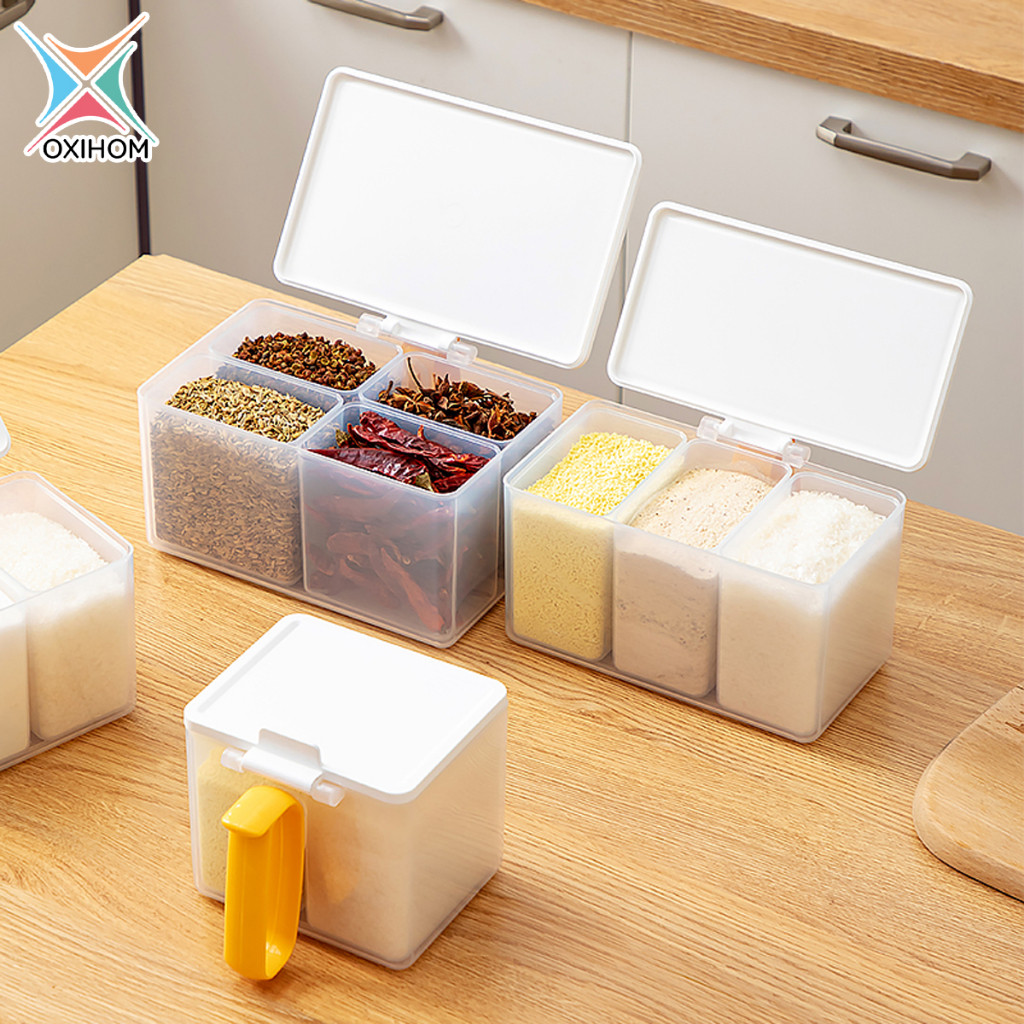 Ayumi Shop -  Toples Plastik Bening Tempat Bumbu Dapur Tempat Make Up Kotak Penyimpanan