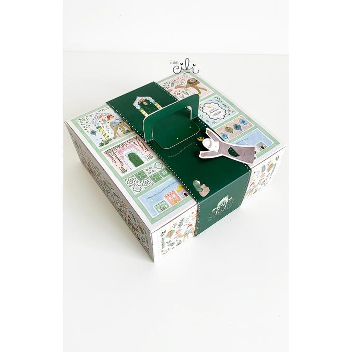 (BOX 20 x 20 x 8 cm LEBARAN) kotak kue bolu lapis legit (10 pcs) - DOHA20