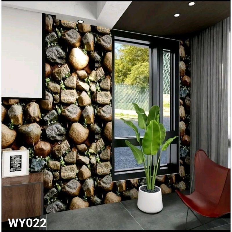 WALLPAPER TERMURAH / WALLPAPER STICKER DINDING MOTIF  BATU ALAM