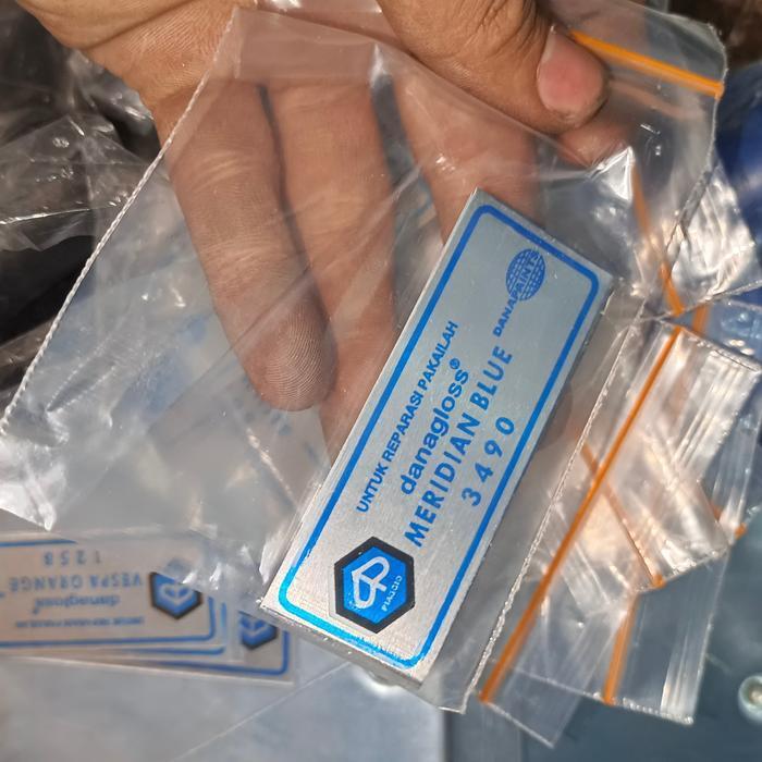 sticker danagloss reparasi Vespa Meridian blue repro baru cakep
