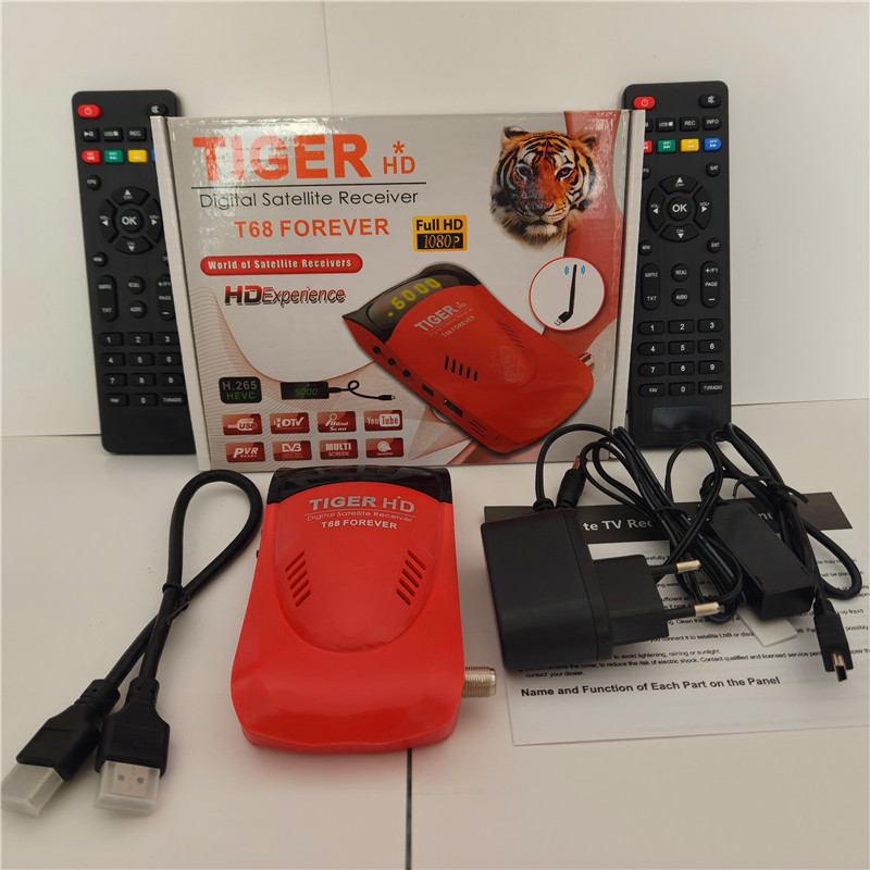 Tiger HD T68 Forever DVB-S2 1080P Satellite TV Receiver Support Forever IKS Apollo5 IPTV VIP annels 