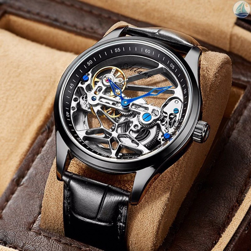 AILANG Skeleton Meanical Mens Wates Top Brand Luxury Steampunk Transparent Hollow Automatic Wat Relo