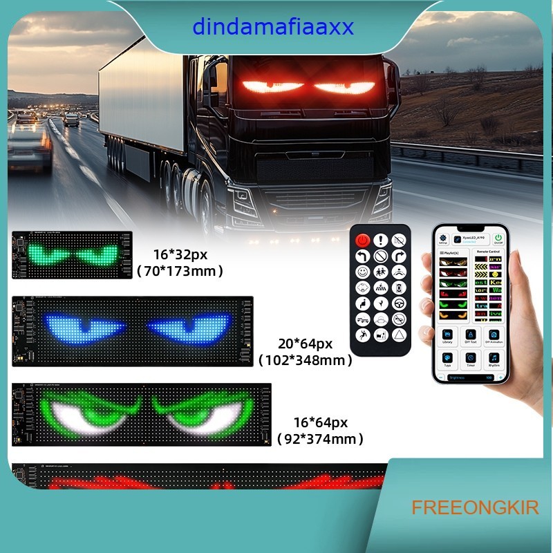 Autoshop LED Flexible Portable Screen Matrix Running Text Animasi Mata Panel Fleksibel Ultra tipis P