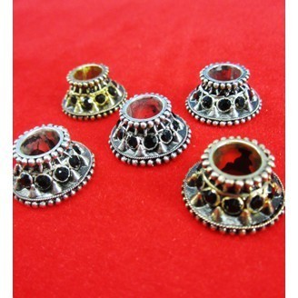 Mendak Keris Parijatha Motif Jogja Sepuh Emas dan Perak