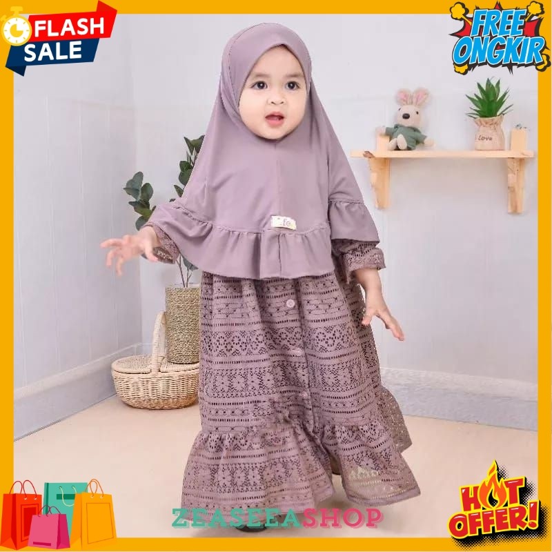 ZEA BROKAT MALIKA SET GAMIS ANAK GAMIS ANAK MUSLIM TERBARU/GAMIS ANAK MURAH CANTIK TERLARIS
