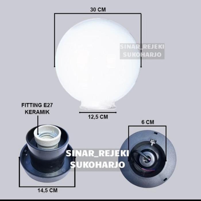 lampu taman 12" bening meval