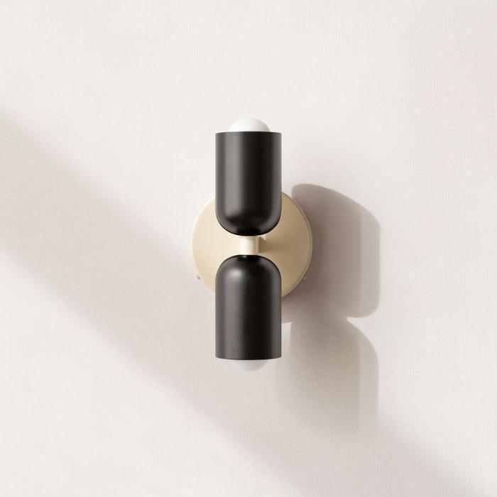 Wall Lamp Fitting Lampu Bohlam Hias Dinding Nordic Minimalis - Hitam - Hitam