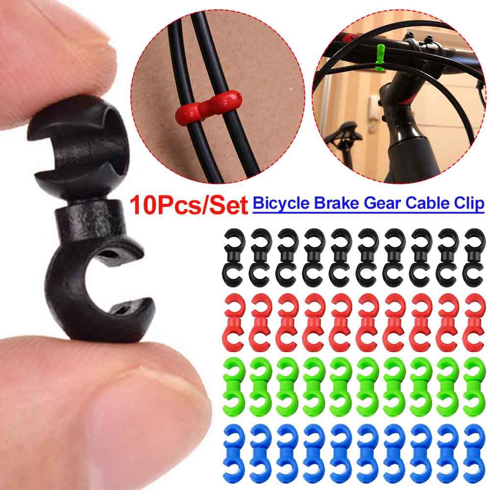 10pcs Rotatable MTB Brake Cable Clips Bicycle Shift Gear Cable Buckles Guide Line Clips For Smooth C