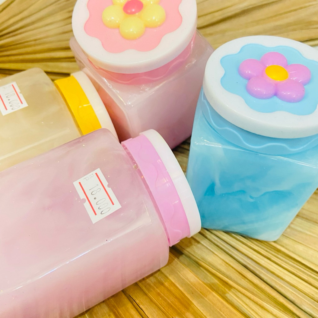 Slime cup kotak tutup bunga mainan anak