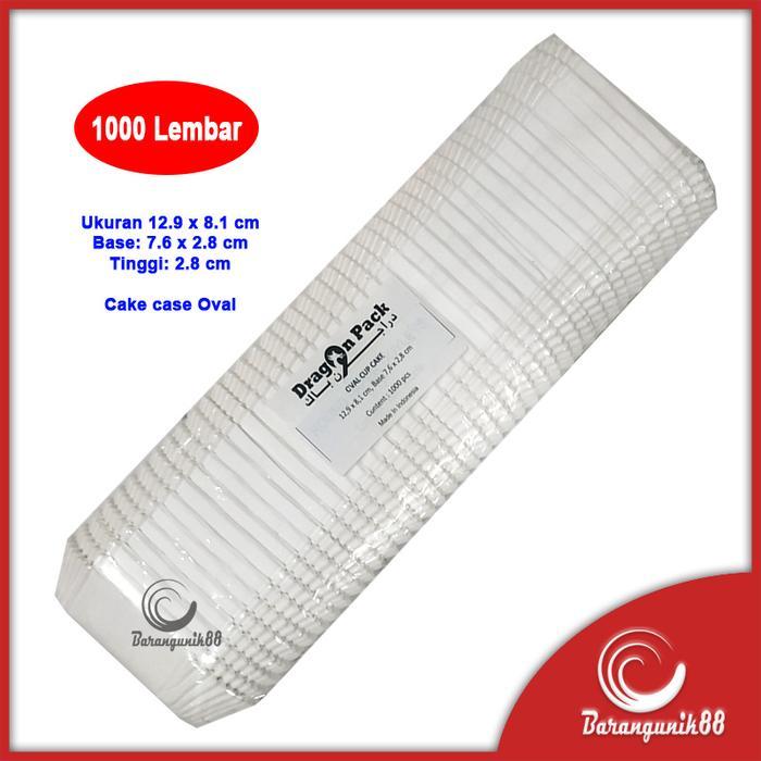 BAKEMAGIC Kertas Bolu Kukus Oval 129mm 1000 Lembar Risol Cake Case Cup Cake - Putih (GP), 129mm