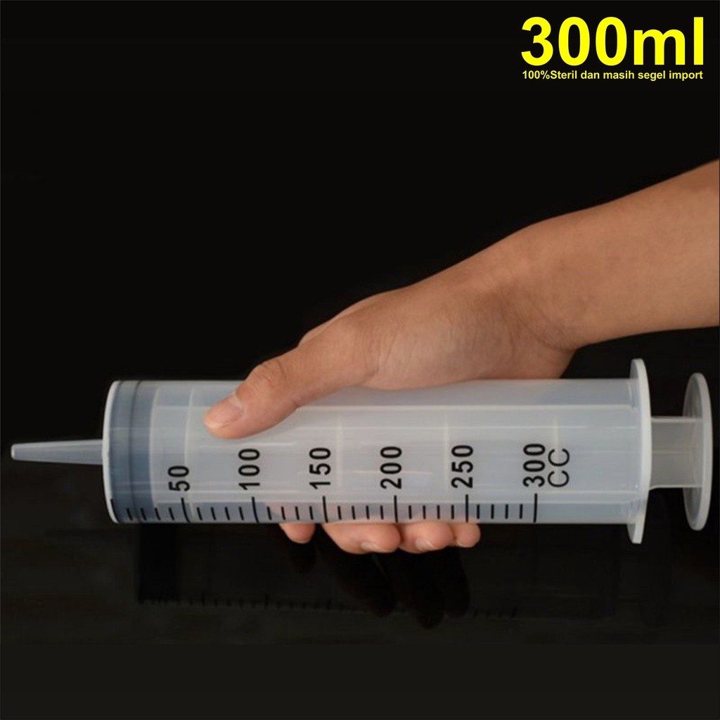 Suntikan besar 300ml Suntikan jumbo 300cc Suntikan 300ml Alat Suntik Kapasitas Besar Syringe 300cc B