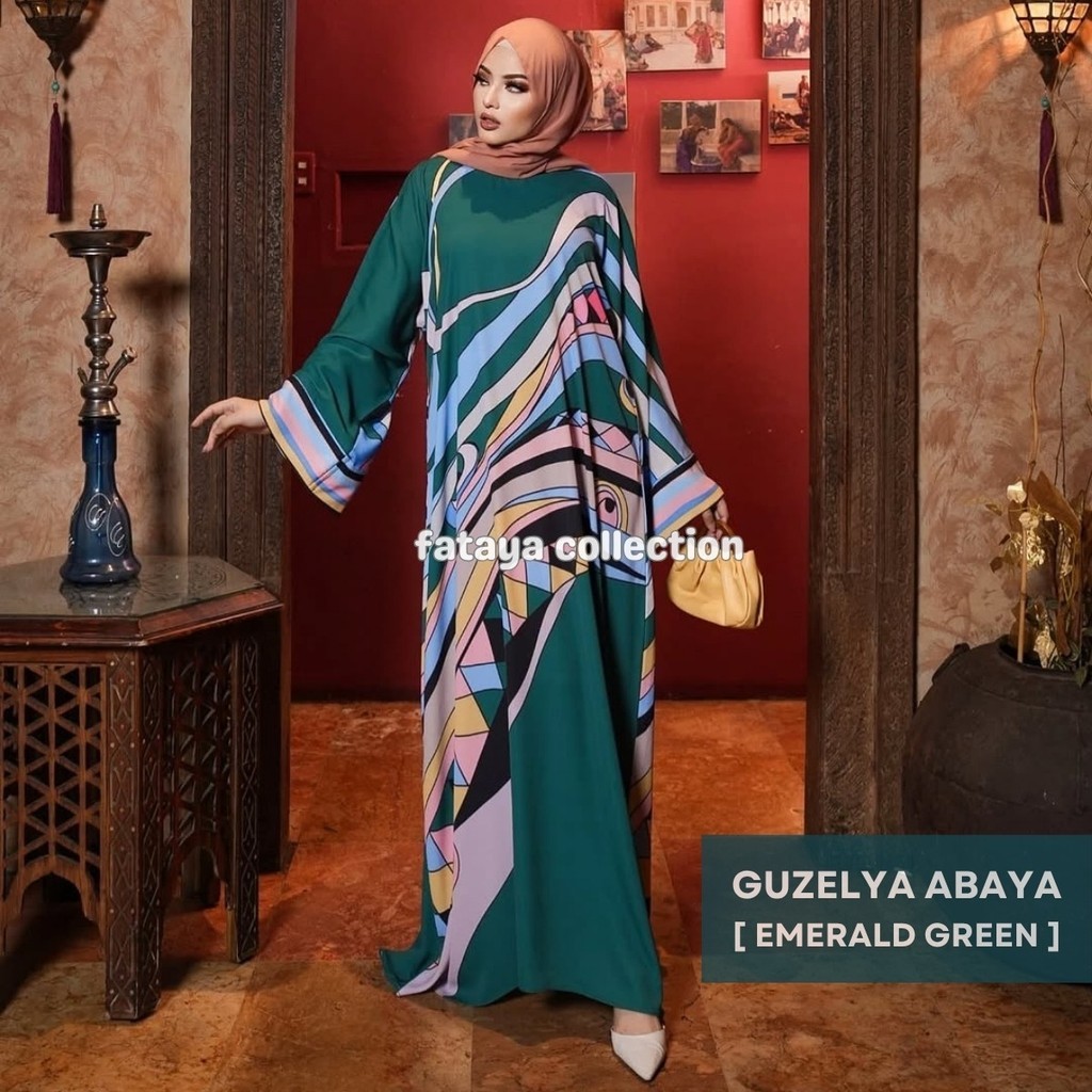 Fataya Collection GUZELYA Abaya Exclusive Series - Kain Silk Doff LD120cm