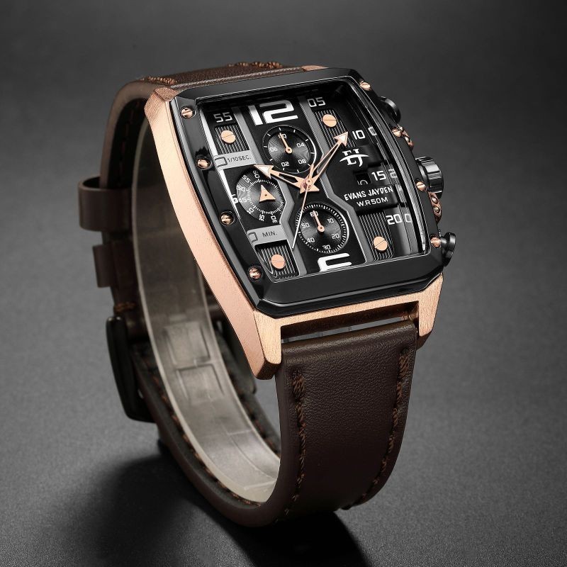 BUY 1 GET 1..JAM TANGAN PRIA EVANS JAYDEN ORIGINAL 9618 KULIT