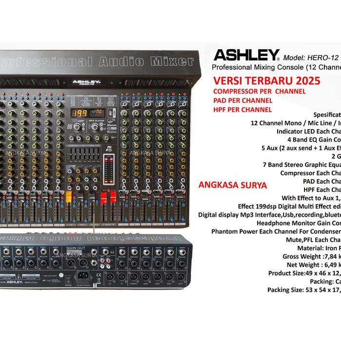 Mixer ASHLEY HERO 12 ORIGINAL/ Mixer Audio ASHLEY HERO12, 12 CHANNEL COMPRESSOR