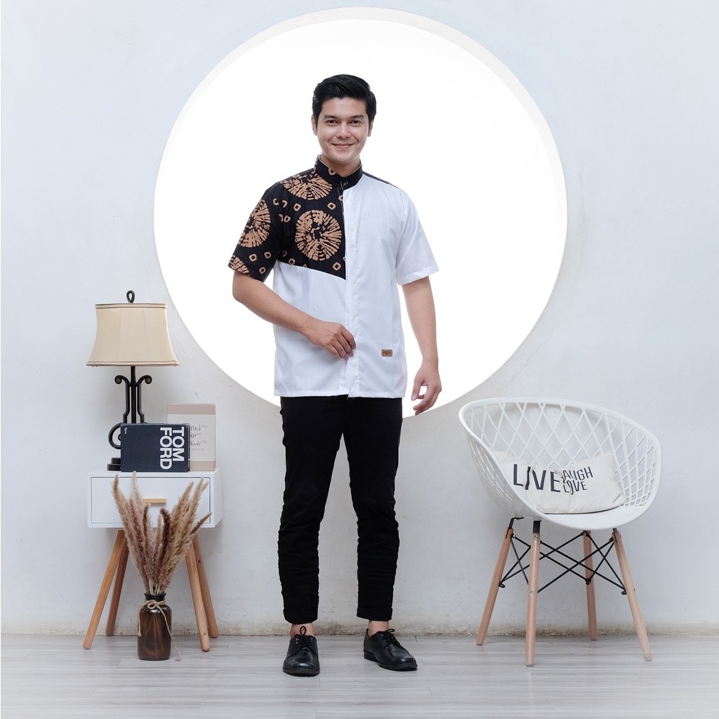 BAJU KOKO LENGAN PENDEK ALBIRRU TOYOBO ORI KOMBINASI BATIK BERKUALITAS