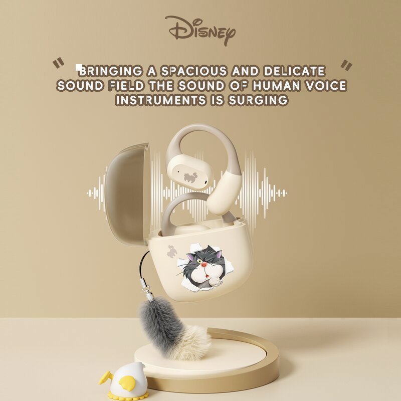 Disney QSO02 Earphones Bluetooth Nirkabel - Headset Olahraga Tahan Air dengan Kualitas Suara HIFI Su