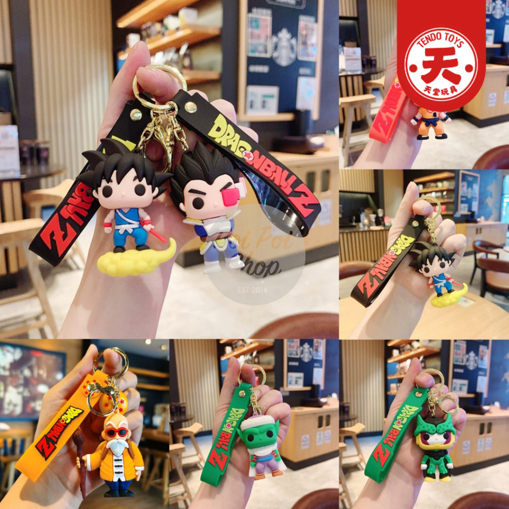 Gantungan Kunci Ganci Keychain Dragon Ball Z Goku Vegeta Aksesoris Tas Handphone Hiasan Lucu Kawaii 