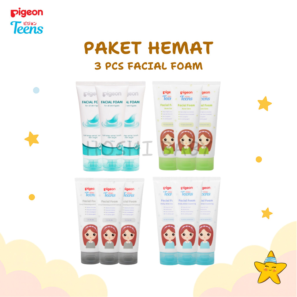 HBK Triple Pack 3 Pcs Pigeon Teens Facial Foam Sabun Cuci Muka Membersihkan Wajah Anak Skincare Rema