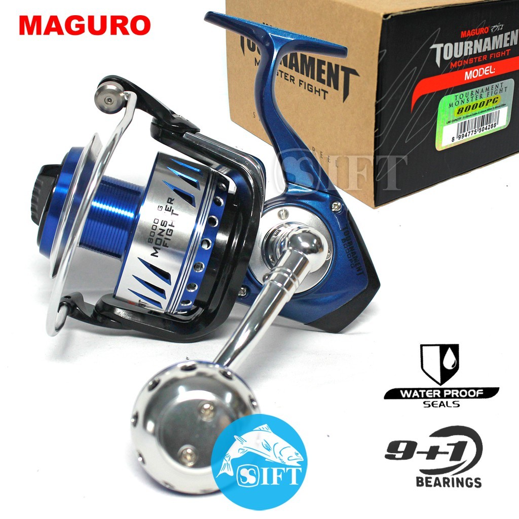 Reel MAGURO TOURNAMENT MONSTER F 8000PG | Power Handle | Jigging Laut Metal Body