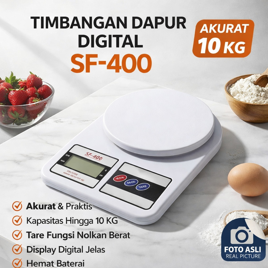 Timbangan Dapur Digital SF-400 Timbangan Kue Elektrik 10Kg Timbangan Mini Serbaguna