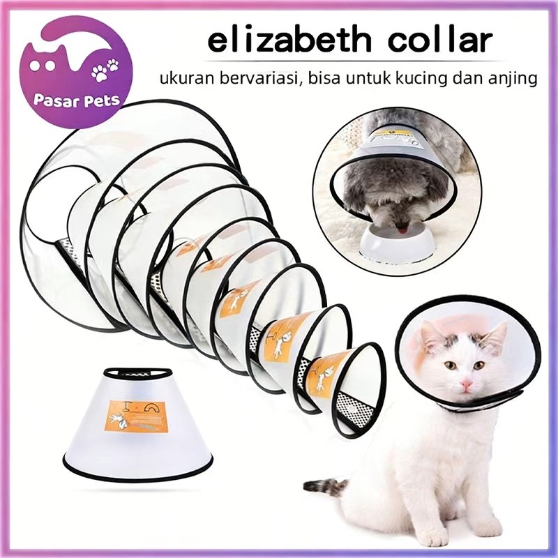 Collar Kucing Leher Kucing Anti Jilat Corong Kucing Collar Anjing Jumbo Pet Collar Neck Accessories