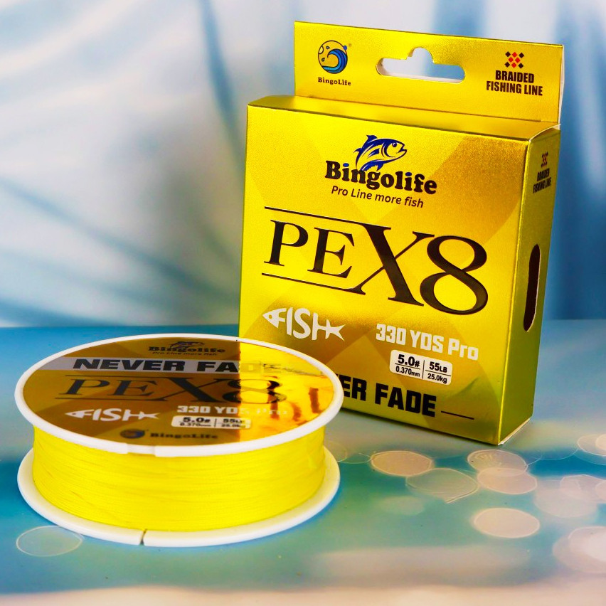 Senar PE X8 Kuning 300m Anti Luntur Kuat Lembut Casting Jauh