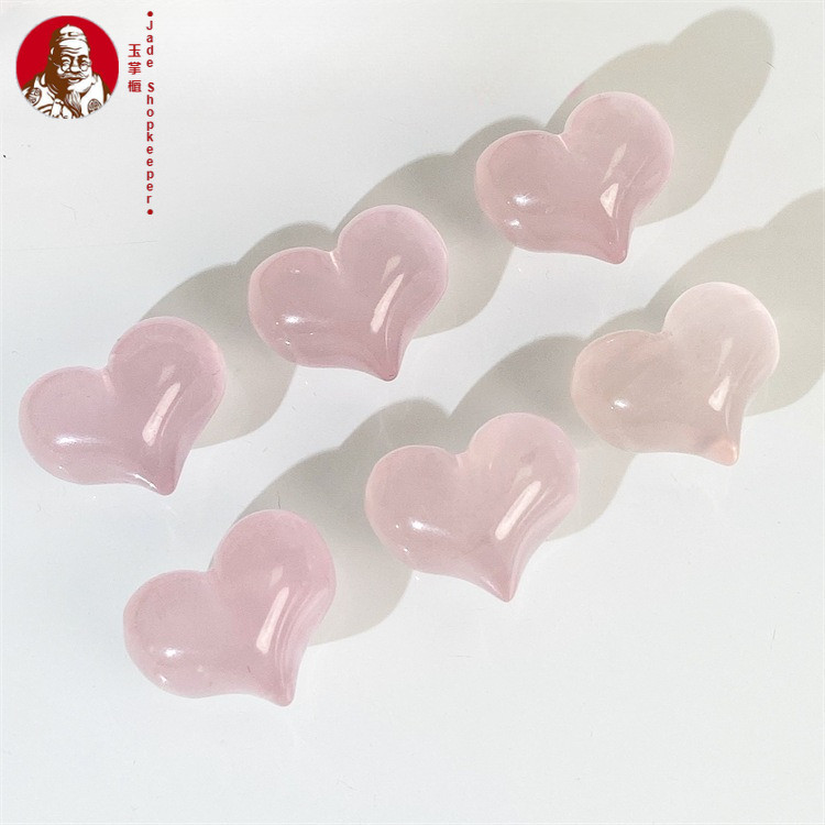 Aksesori manik-manik longgar kristal alami, kristal merah muda cinta besar kentut gelang kristal per