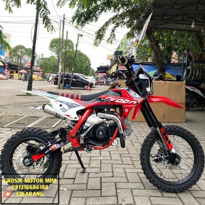 MOTOR MINI TRAIL 110CC SK PRO MANUAL 4SPEED KICK STARTER MESIN 4TAK - Orange - Merah