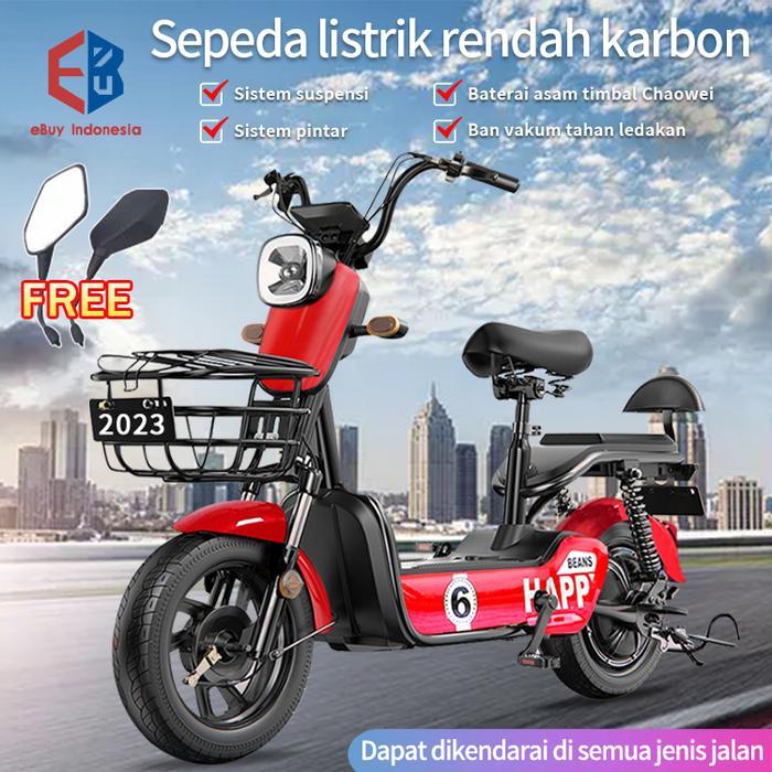 Sepeda Listrik Sepeda Listrik Motor 48V Sepeda Listrik Dewasa - Merah