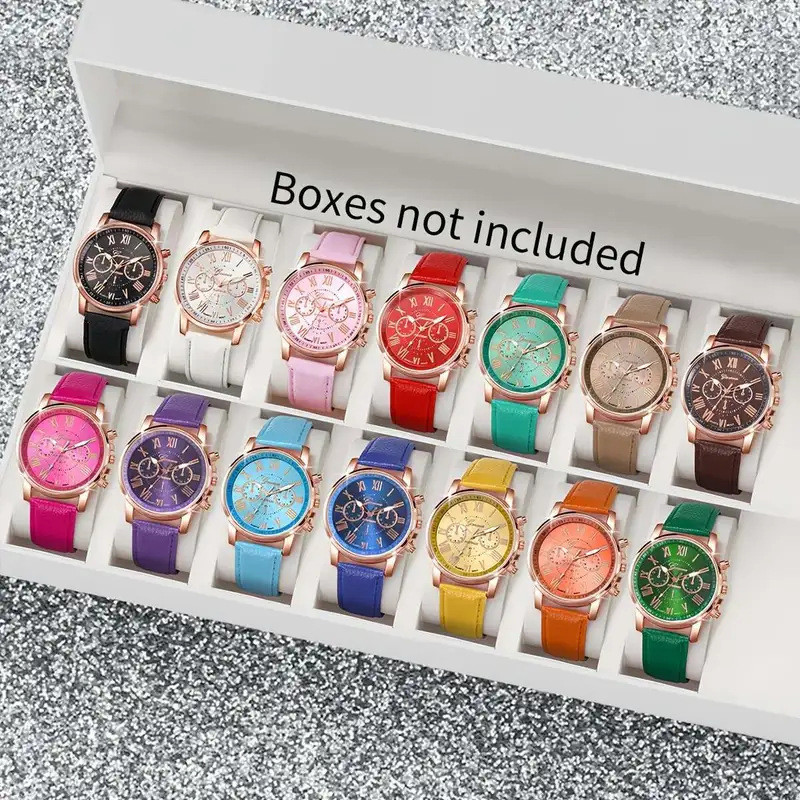Jam Tangan Wanita Gaya Modern Besar Tiga Mata Berwarna Mewah Elegan