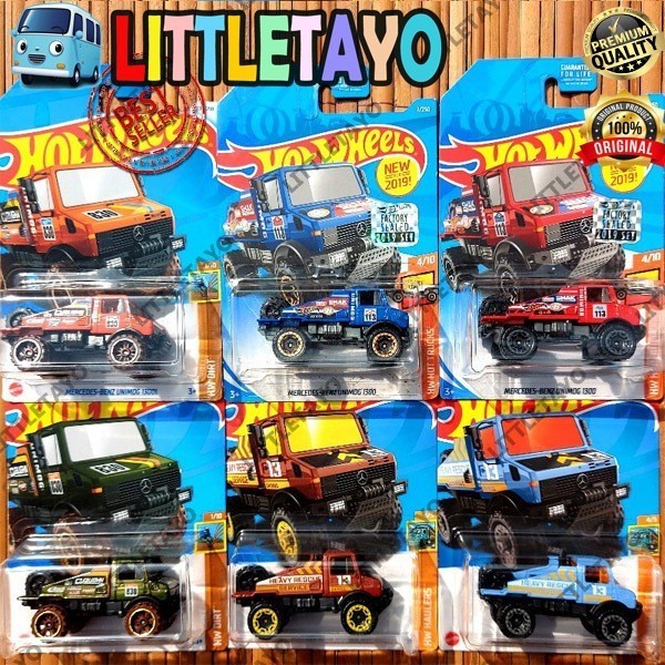 Hot wheels Mercedes Benz Unimog 1300 Orange Hijau Merah Ungu Truck Rescue