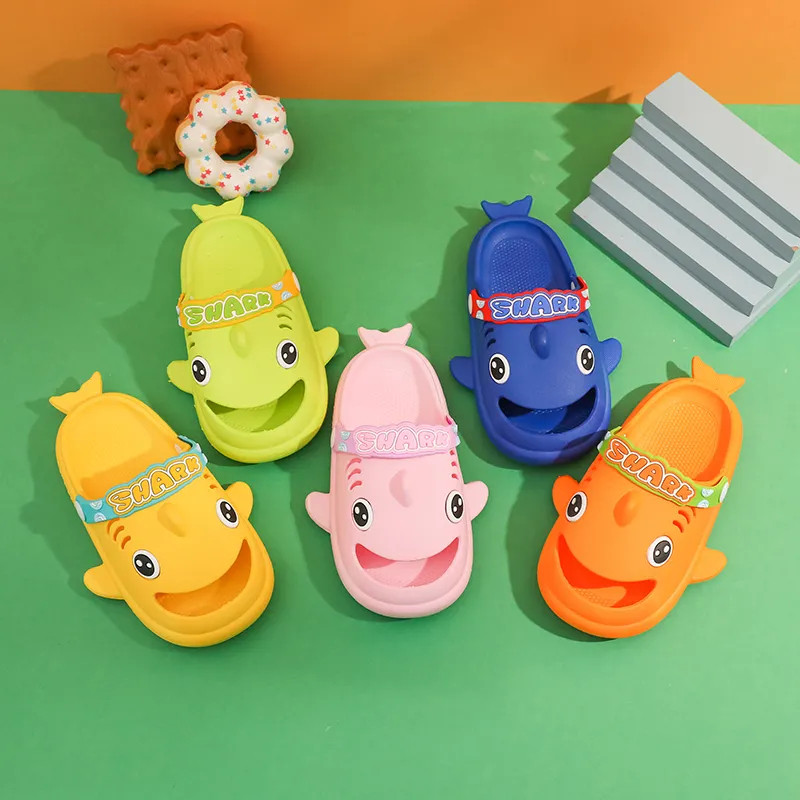Sepatu anak Laki laki sandal slop unisex sepatu bakpao sandal karet pvc ikan SHARK sendal anak
