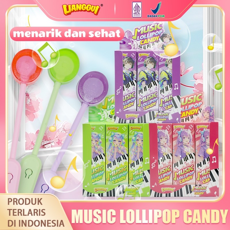 LIANGGUI Permen Musik Lolipop Permen Keras Yang Menyenangkan Untuk Anak-Anak HALAL Jajanan Lebaran